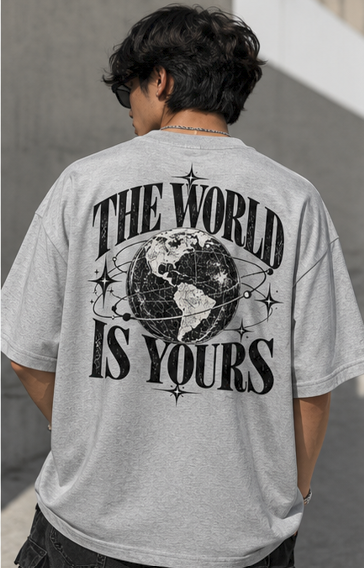 The World Is Yours — Vintage Globe Oversized Tee